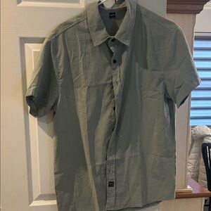 Casual Olive Green Button Down Shirt